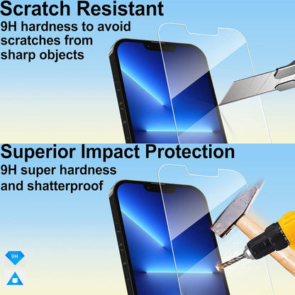 Tempered Glass Screen And Camera Lens Protector For iPhone 13 Pro Max 2pack