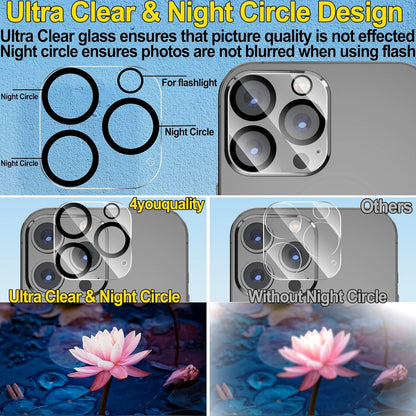 Tempered Glass Screen And Camera Lens Protector For iPhone 13 Pro Max 2pack