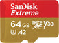 SanDisk Extreme 64GB MicroSDXC Memory Card + SD Adapter – 190MB/s