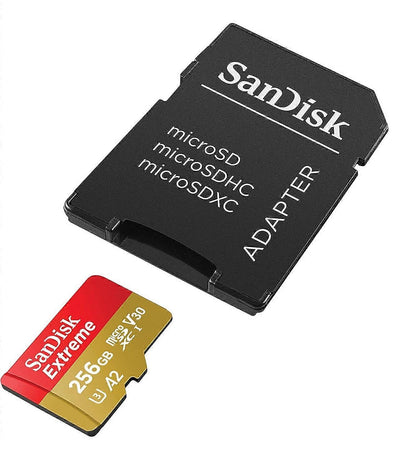 SanDisk Extreme 256GB MicroSDXC Memory Card + SD Adapter – 190MB/s