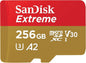 SanDisk Extreme 256GB MicroSDXC Memory Card + SD Adapter – 190MB/s