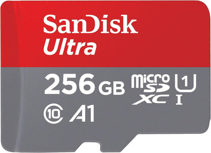 SanDisk Ultra 256GB MicroSDXC memory card with SD adapter