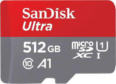 SanDisk Ultra 512GB MicroSDXC memory card with SD adapter